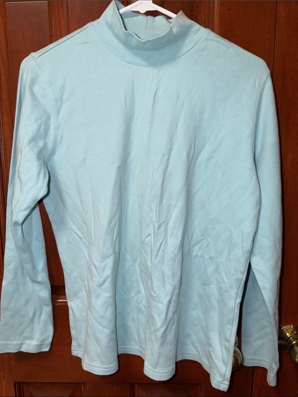 Women’s Light Blue Mock Neck Sweater